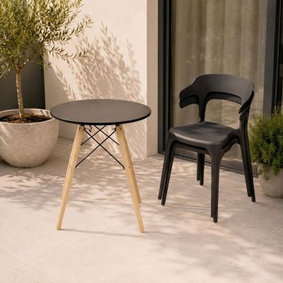 5. BLACK PLASTIC GARDEN CHAIR