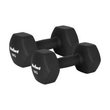 HEX 2x10kg Neoprene Cast Iron Dumbbells, REBEL ACTIVE