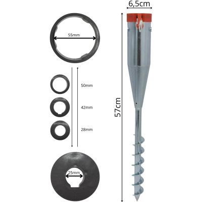 9. REDCLIFFS METAL UMBRELLA MOUNT 25-55MM SCREW-IN BASE