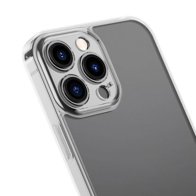 8. Baseus Frosted Glass Case Cover for iPhone 13 Pro Max Hard Cover with Gel Frame Transparent (ARWS000202)