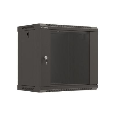 15. LANBERG WALL-MOUNTED RACK CABINET 19" 9U 540X350 BLACK GLASS DOOR (FLAT PACK)