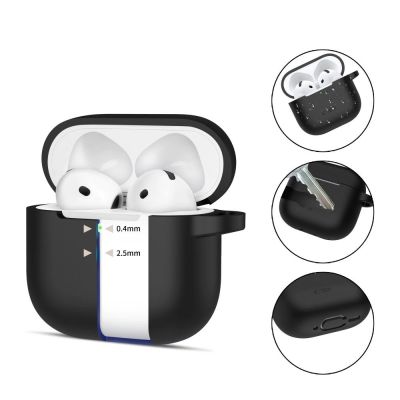 2. Tech-Protect Silicone Hook Case for AirPods 4 - Black