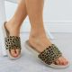 5. Women's leopard print beach flip-flops for the pool, beige SS274715