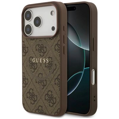 Guess 4G Ring Classic Logo MagSafe Case for iPhone 17 Pro - Brown