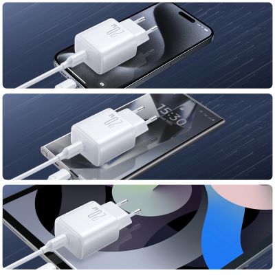 12. Joyroom JR-TCF20 USB-C PD 20W network charger - white + USB-C / Lightning cable 1m