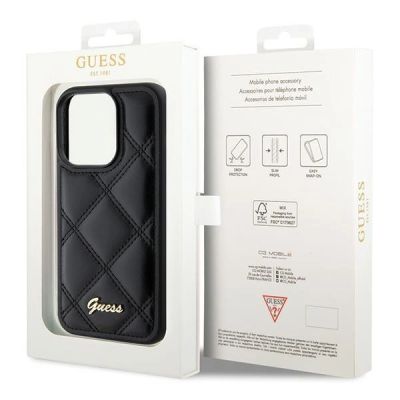 8. Guess Quilted Metal Logo case for iPhone 15 Pro Max - black