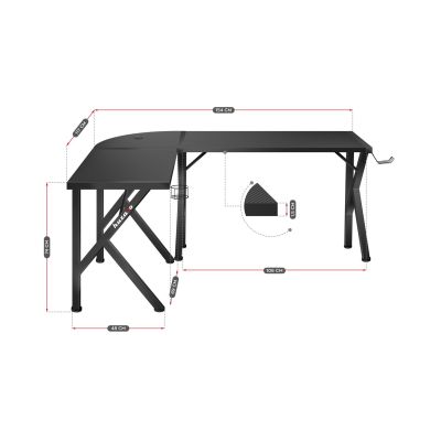 12. Huzaro Hero 6.3 Black Gaming Desk