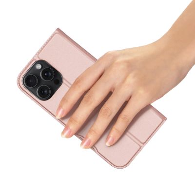 8. Dux Ducis Skin Pro iPhone 16 Pro Max Case with Flip and Card Slot - Pink