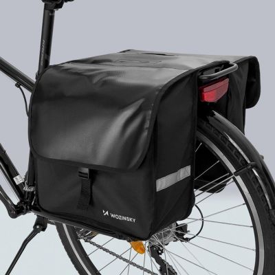 9. Wozinsky Double Bicycle Pannier Bag for Rack, 28 L, Black (WBB34BK)