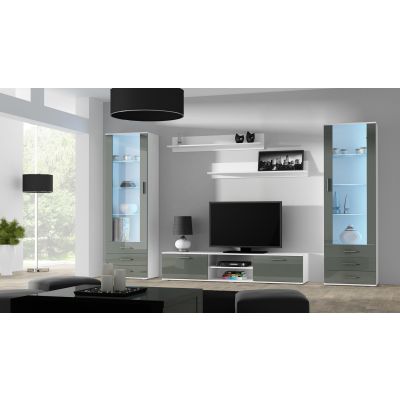 7. TV cabinet SOHO 180 white/grey gloss