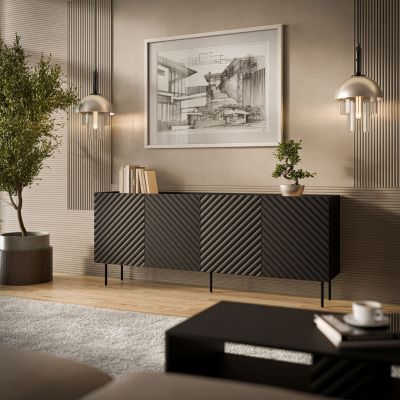 3. 4D LUCCA chest of drawers 200x40x80 black