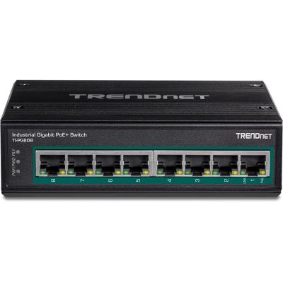 3. TRENDnet Industrial Switch 8-Port Gbit PoE+ 24-56V DIN-Rail