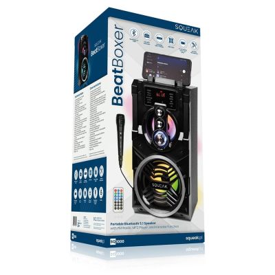 27. SQUEAK BEATBOXER BLUETOOTH 5.1 SPEAKER - BLUETOOTH SPEAKER WITH KARAOKE, FM RADIO, MICROSD, AUX AND USB SQ1000