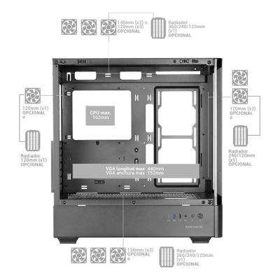 9. TACENS MARS MC-LCDPRO 7.2" IPS LCD ATX - housing