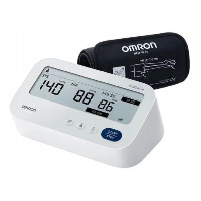 7. Omron M3 COMFORT AFIB blood pressure monitor + power supply