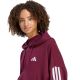 4. Women's adidas Essentials 3-Stripes French Terry Quarter-Zip Burgundy Sweatshirt KF8316