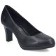 Rieker 41560-01 black leather pumps with a block heel
