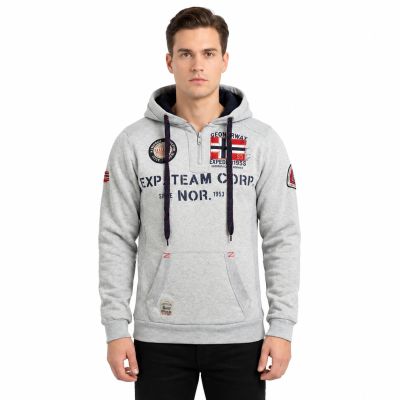 5. Geographical Norway GOPTAINE MEN 100 EO BS2 Men’s Sweatshirt (WT1885H/GN-LIGHT GREY)