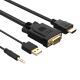 3. Orico XD-VATH VGA and mini jack 3.5 mm to HDMI Full HD 60 Hz cable with USB power 5 m - black
