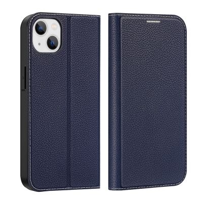 2. Dux Ducis Skin X2 case for iPhone 14 Plus case with magnetic flap blue