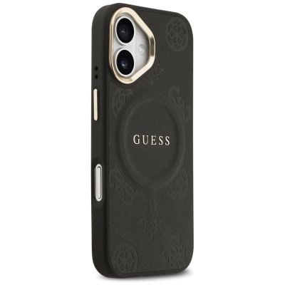4. Guess Peony Hot Stamp MagSafe Case for iPhone 17 - Black