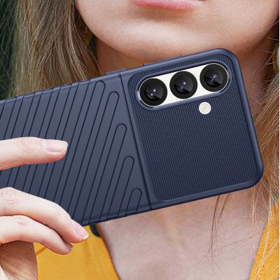 6. Thunder Case Samsung Galaxy S25 Silicone Armored Case - Blue