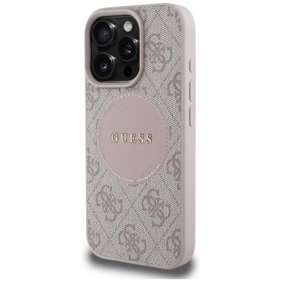 2. Guess 4G Circle Classic Logo MagSafe iPhone 16 Pro Case - Pink