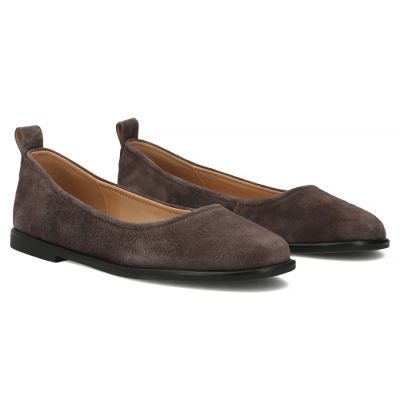 4. Women's suede leather ballerinas brown DP7741