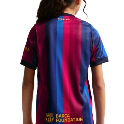 4. Nike FC Barcelona 2026/27 Stadium Home Kids' Jersey Burgundy Blue II1624 683