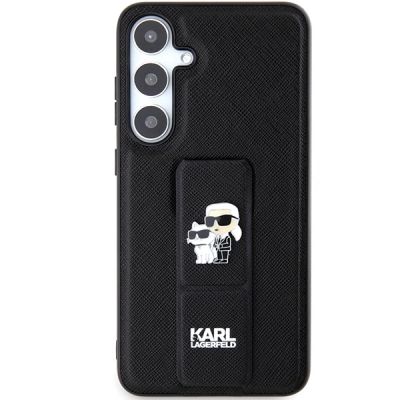 3. Karl Lagerfeld Gripstand Saffiano Karl&Choupette Pins case for Samsung Galaxy S24+ - black