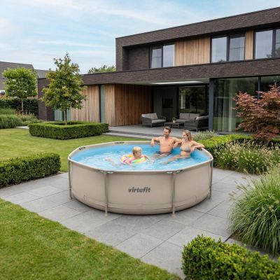 6. VIRTUFIT ROUND POOL 244 CM WITH FILTER PUMP BEIGE