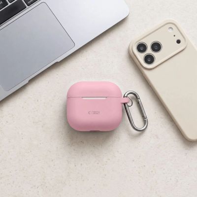 9. Tech-Protect Silicone Hook Case for AirPods 4 - Pink
