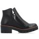 2. Women's leather ankle boots with a block heel, black, Rieker 79254-00