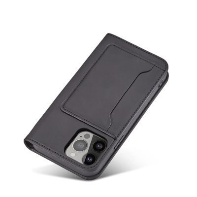 8. Magnet Card Case case for iPhone 14 flip cover wallet stand black