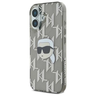 2. Karl Lagerfeld IML Karl Head Electroplated iPhone 16 Case - Black