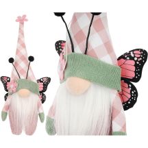 gnome butterfly pink 25cm spring decoration