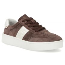 Women's leather sneakers on a brown platform Filippo DP7533