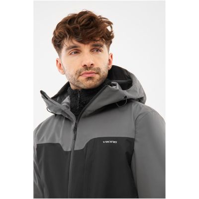 5. Men’s hardshell jacket with Primaloft fleece jacket VIKING Ravelo 3 in 1 Man black-grey L