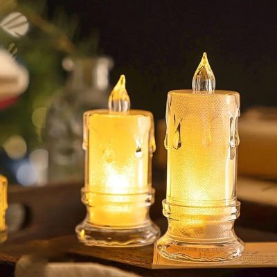 5. DECORATIVE CANDLE 5x11CM DECORATED LED