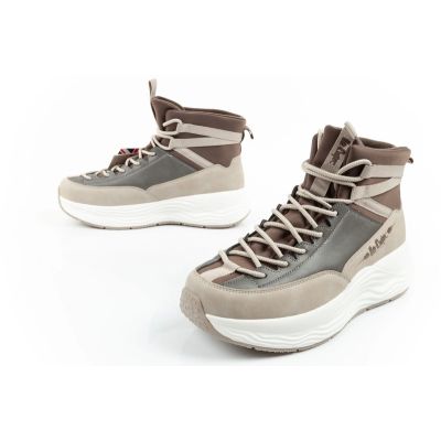 8. Lee Cooper women's sports sneakers, fashionable, comfortable, over-the-ankle, beige