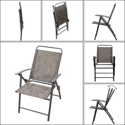 3. SYDNEY GARDEN FURNITURE SET TABLE 4 CHAIRS AND UMBRELLA GREY