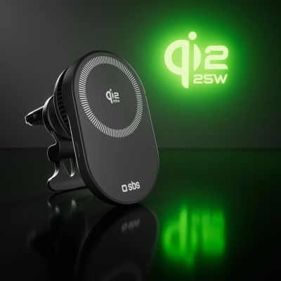 3. SBS Magnetic Holder with Qi2.2 25W Wireless Charger with Active Cooling - Black
