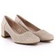 3. Women's openwork pumps on a block, beige Sergio Leone PB293