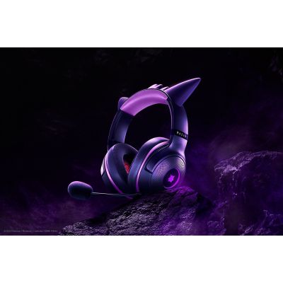 4. Razer Kraken Kitty V2 Wired Over-Ear Headset Microphone Noise Cancelling Gengar Edition