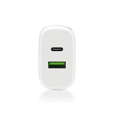 2. EVERACTIVE MAINS CHARGER WITH 1 X USB QUICK CHARGE 3.0 AND 1 X USB-C PD PPS 25 W, WHITE, SC-370Q