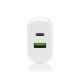2. EVERACTIVE MAINS CHARGER WITH 1 X USB QUICK CHARGE 3.0 AND 1 X USB-C PD PPS 25 W, WHITE, SC-370Q