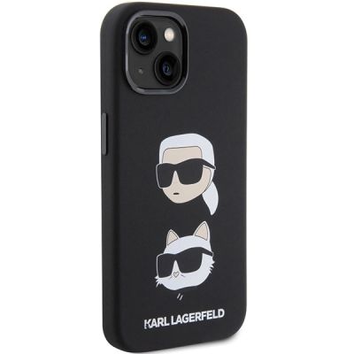 4. Karl Lagerfeld Silicone Karl&Choupette Head case for iPhone 15 Plus / 14 Plus - black