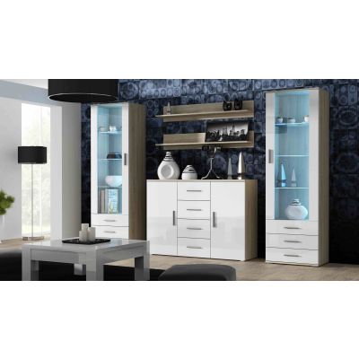 7. SOHO S1 display cabinet, Sonoma oak/gloss white