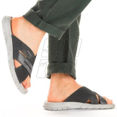 4. Comfortable Rieker M RKR581 gray flip-flops