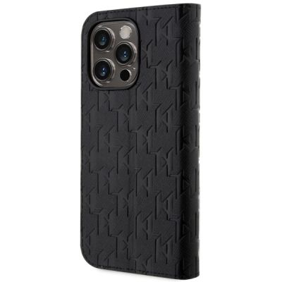 2. Karl Lagerfeld KLBKP14LSAKLHPK iPhone 14 Pro 6.1" bookcase black/black Saffiano Monogram